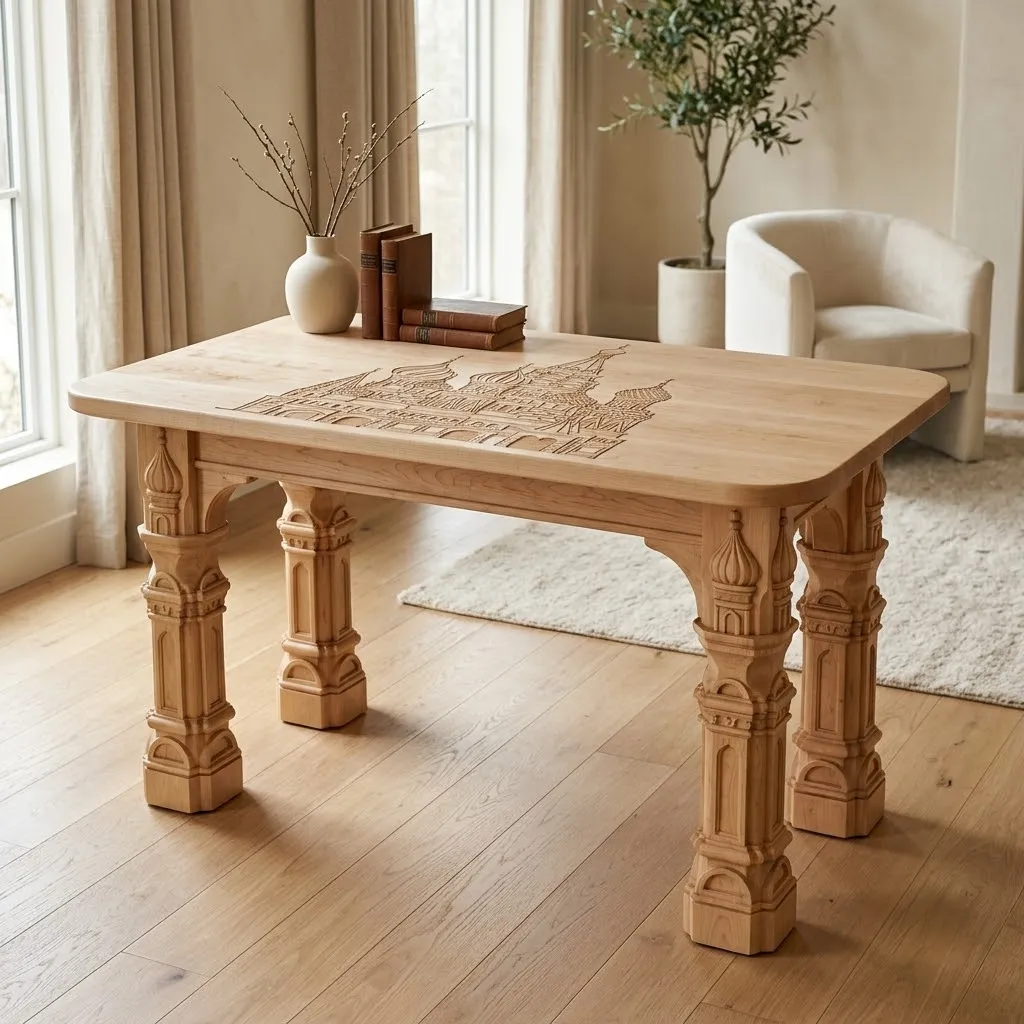 Wooden St. Basil's Cathedral Console Table
