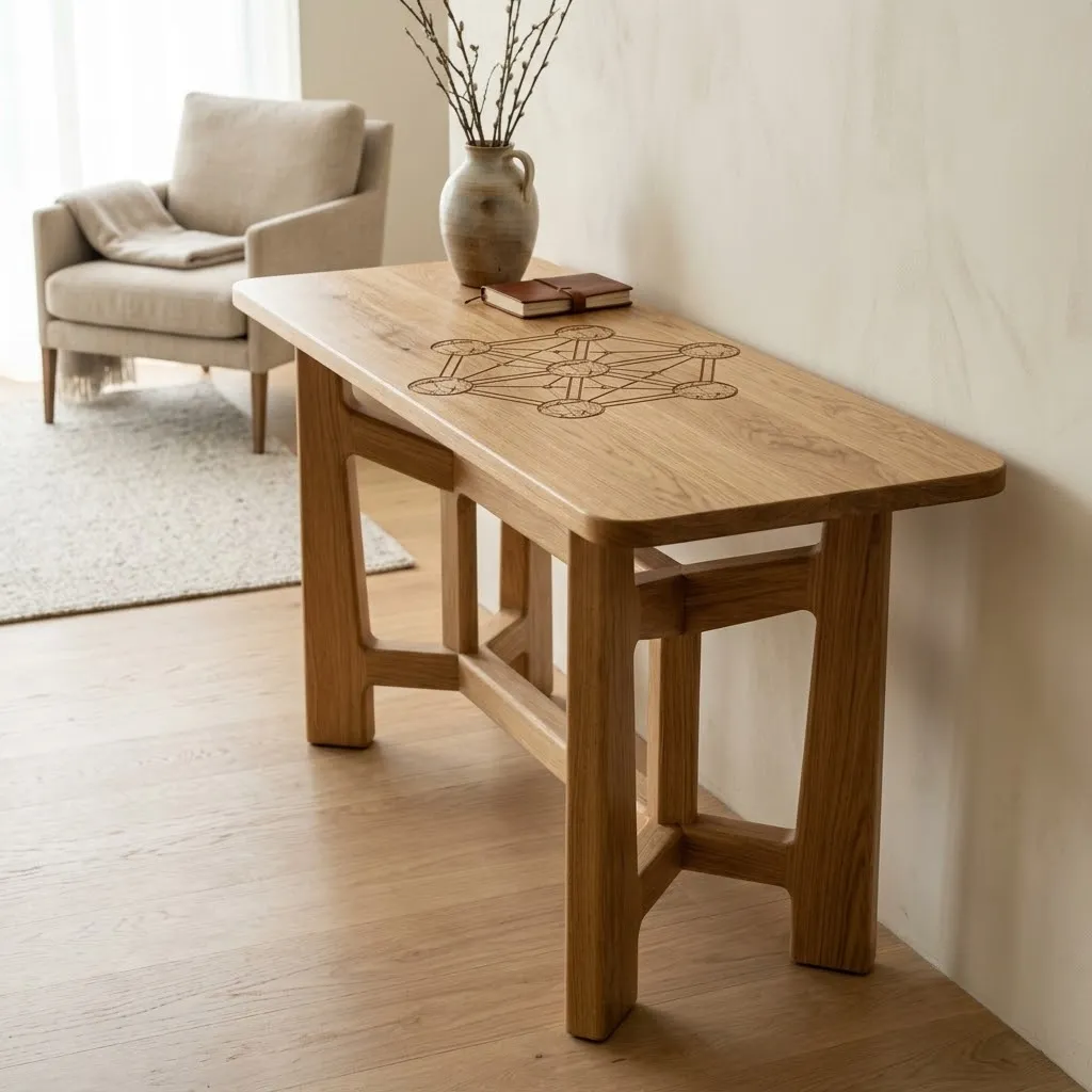 Wooden Atomium Console Table